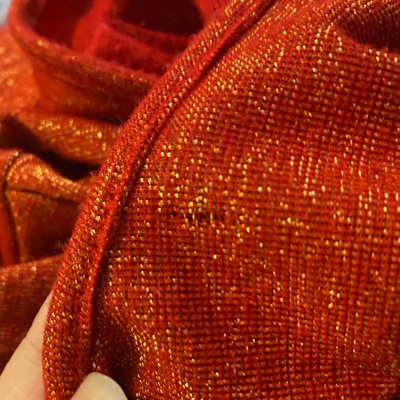 Beautiful Liz Claiborne Red Gold Sparkles Blouse XXL - Picture 8 of 9